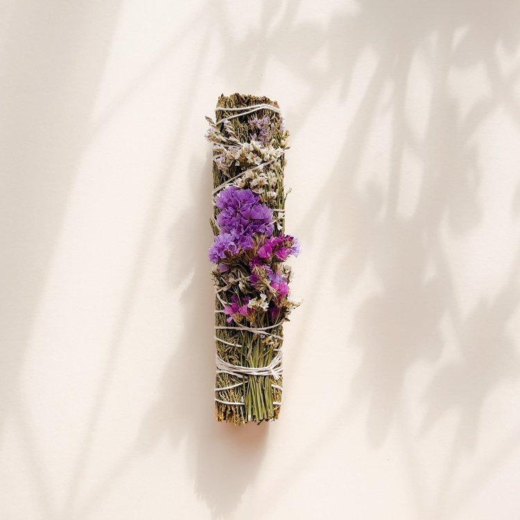 Large Juniper Smudge and Dried Flowers